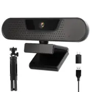 4K Webcam, Computer Camera with 4 Noise-canceling Microphones for Computer/La...