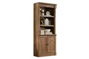 Palladia Library Display Bookcase With Doors Storage - Vintage Oak