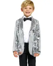70s Sequins Silver Boys Suitmeister Jacket