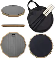 Snare Drum Practice Pad,12-Inch Practice Drum Pad,Double Sided Silent Drum Pad a