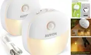 AUVON Rechargeable Battery Night Light, Mini with Motion Sensor, Warm White