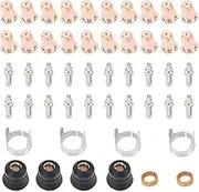 Plasma Cutter Tip Electrode Set, Plasma Cutter Consumables Set for CUT-55DS Pro and CUT-65DS Cutter Gun, Plasma Cutter Torch Consumables Electrodes Tips Cups