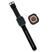 Nevenka Silicone Candy Watchband with Case for Apple Watch S8 Ultra-Black