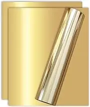 Light Gold Metallic Foil HTV Heat Transfer Vinyl for Tshirt and Apparel 30cm X 25cm (Pack of 3)