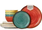 Plates and Bowls Set - Microwavable, Oven & Dishwasher Safe Porcelain Dinnerware