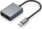 USB C to Ethernet RJ45 Adapter and USB C, Compatible with Chromecast Ultra, Google TV, Fire Stick 4K and More