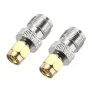 2 Pack SMA Connectors Straight SMA Male F Female Connector Gold Nickel-Plated