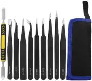 10 in 1 Precision ESD Tweezers Set for Electronics,Crafting, Watchmakers,Jewelry