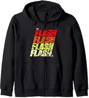 [DC Comics] The Flash Red Comic Text Stack Zip Hoodie