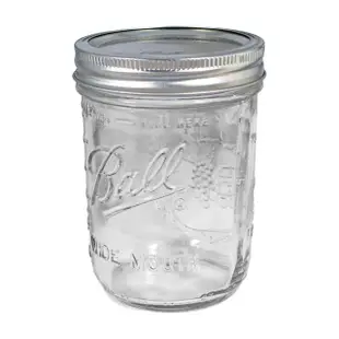 【美國Ball梅森罐】玻璃密封罐 16oz 寬口玻璃瓶(12入)