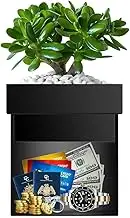 Bdmetals Steel Diversion Flower Pot Safe, Waterproof Secret Hidden Safe Lock Box, Outdoor,Indoor,Garden,Yard for Hiding Cash, Jewelry, Keys,Rings, Watches(Black)