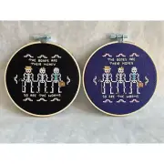 "I Think You Should Leave" Inspired Cross Stitch With Glow In The Dark Skeletons