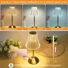 Crystal Wireless Table Lamp 3 Stepless Dimming Colors 1500mAh Battery