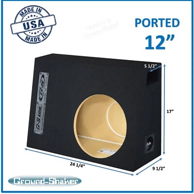 12" Single Vented / Ported Sub Box Subwoofer Enclosure Speaker Box Ground Shaker