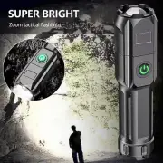 Rechargeable LED Flashlight Tactical Police Super Bright Torch Zoomable Lamp