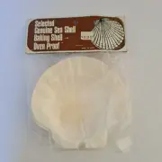 Vintage Selected Genuine Sea Shell Baking Shell Oven Proof 4 Pk Japan Kitsch