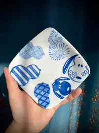 在飛比找Yahoo!奇摩拍賣優惠-日本yamaka 2018款史努比 陶瓷青花葫蘆方盤