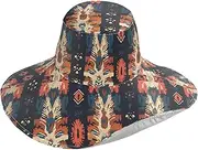 [Yoogain] Bohemian Style Elemnts Retro Stripe Foldable Sun hat for Women for Vacation Accessories Decorative Summer hat for Women uv Protection Sun Protection sombreros para sol para Mujer, Bohemian Style