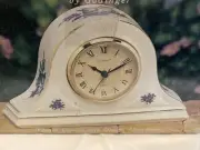 Vintage Godinger Porcelain Mantle Clock French Farden 10” x 6.5”-Quartz Movement