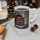 3D A Library Shelf Cup White Book Lovers Coffee Mug 3D Bookshelf Mug