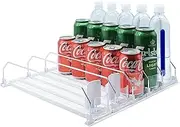 Drink Organizer for Fridge, Soda Can Organizer Dispenser for Refrigerator, with Automatic Pusher Glide, Width Adjustable Clear Dividers Can Holder, Holds Up to 25 Cans, 5Rows,Size:41.5cm*38cm*8.5cm