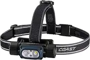 Coast WPH34R 2000 Lumen Waterproof Ultra Bright IP68 USB Rechargeable-Dual Power Headlamp, 6 Modes with Spot and Flood Beams, Blue/Black