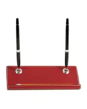 Bey-Berk Red Leather Double Pen Stand