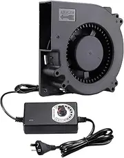 Ronyaoko 120mm Blower Fan,120mm x 32mm Turbo Centrifugal Fan,with AC 100v - 240v Speed Controller 3V to 12V, DC Dual Ball High Airflow,for Receiver DVR Modem AV Cabinet Cooling Ventilation