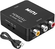 HDMI to RCA Adapter, HDMI to AV Converter, 1080P HDMI to 3RCA Cable Composite CVBS Audio Video CVBS for HDTV, PC, Laptop, Xbox, VHS, VCR, DVD Player