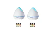 2 x PureSpa Ultrasonic Diffusers Humidifier + 6 Diffuser Oils Complete Set