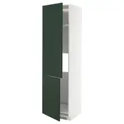 METOD high cab f fridge/freezer w 2 doors, white/Havstorp deep green, 60x60x220 cm