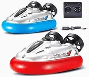 2.4G Mini Remote Control Boat Rc Hovercraft Toy Kids, Children Remote Control Submarine Boat Electric Ship Water Toy Red + Blue