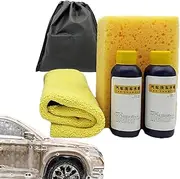 YNPQTDS Car Wash Kit | Car Detail Towels Kit,Microfiber Towels with Storage Bag, Detailing Wax Solution with Sponge for RVs, Trucks, Exterior, Vehicles, Bathroom, Interior