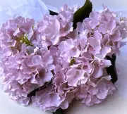 Dusty Pink Hydrangea Stem Bush Artificial Silk Flowers 5 Head Flower Pink Bunch