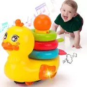 Duck Music Light Toys for 1 + Year Old Girl Boy，Baby Stacking Toys