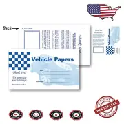 Professional Vehicle Paper Wallets - 50 Blue Document Holders for Dealerships