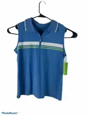 NWT Allyson Whitmore Golf Womens Small Sleeveless Quarter Zip Collared Shirt