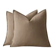 2Pcs Linen Plain Solid Colour Cushion Cover Decorative Pillow Case