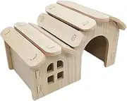 Hamster , Small Animal , Wooden House for Small Animals as Cage Accessories for Sleeping, Playing and Resting Indoors, Outdoors and On the Go