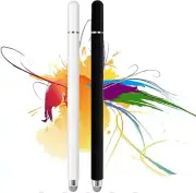2 in 1 Stylus Pens for Touch Screens, High Sensitivity & Precision Black White