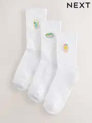 Cocktail Motif Cushion Sole Ribbed Sport Ankle Socks 3 Pack With Arch Support (AN8116) | $23
