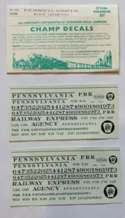 CHAMP O SCALE DECAL-PENNSYLVANIA/PRR BLACK ROADNAME SET - #N-90