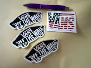 VANS Vinyl Sticker Decal LOT 4 Off The Wall Skateboard American Flag