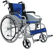 Aluminium Alloy Lightweight Wheelchair with Handbrakes All Terrain Manual Folding Wheelchair for Seniors, Support 100kg/220lb