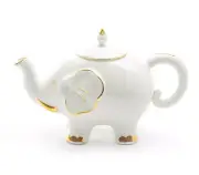 Grace Teaware White Gold Elephant Fine Porcelain Teapot
