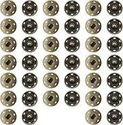 SING F LTD 20 Sets Sew-On Snap Fasteners Sewing Press Studs Buttons for Clothing Woolen Coats Windbreakers Jackets - Bronze/Silver/Black