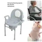 Bedside Commode Toilet Chair 3 Height Adjust Portable Toilet Chair With Back HOM