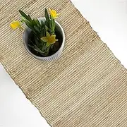 Jute Woven Long Table Runner- Eco Friendly - Rustic Farmhouse Tabletop for Parties Dining Table (13x108 INCH, Natural Jute) - The Home Talk