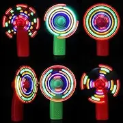2 Pc Mini Cute Fan Luminous Toy Colorful Lights Practical Light Min Windmill Fans Child Lovely Toy Can Use As Small Fan During The Hot Summer Time Color Come by Random
