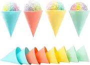 8-Pack Reusable Plastic Snow Cone Cups - Compatible with Nostalgia & Cuisinart Snow Cone Machine, Shaved Ice Cups for Syrup, 4oz